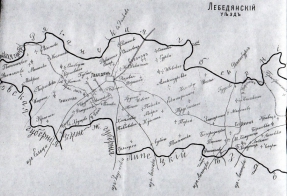 Карты Тамбовской губернии. Карта Лебедянского уезда 1911 года