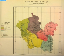 Карты Тамбовской губернии. Карта Темниковского уезда 1914 года